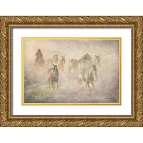 Early Morning Drive Gold Ornate Wood Framed Art Print with Double Matting by Murdock, Ramona