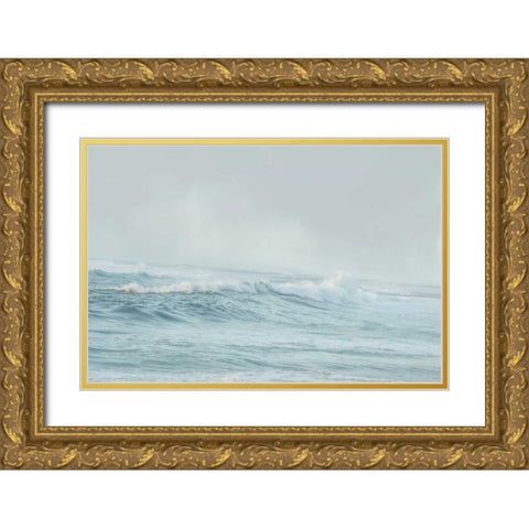 Stormy Sea Gold Ornate Wood Framed Art Print with Double Matting by Murdock, Ramona