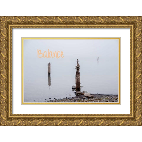 Balance Gold Ornate Wood Framed Art Print with Double Matting by Murdock, Ramona