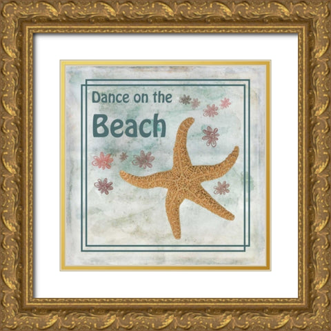 Dance on the Beach Gold Ornate Wood Framed Art Print with Double Matting by Murdock, Ramona
