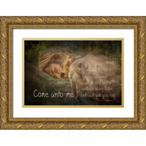 Come Unto Me Gold Ornate Wood Framed Art Print with Double Matting by Murdock, Ramona