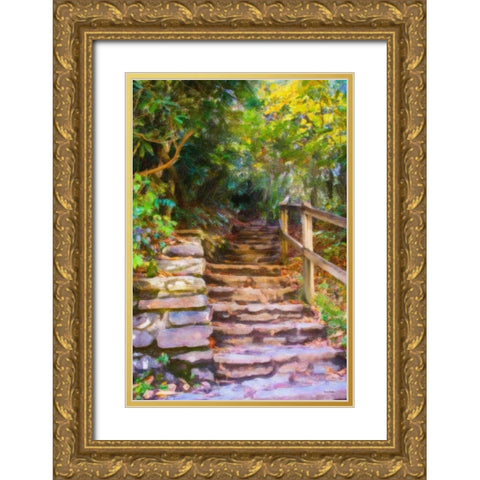 Rocky Steps Gold Ornate Wood Framed Art Print with Double Matting by Murdock, Ramona