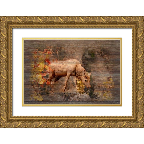 Deer in Paradise Gold Ornate Wood Framed Art Print with Double Matting by Murdock, Ramona
