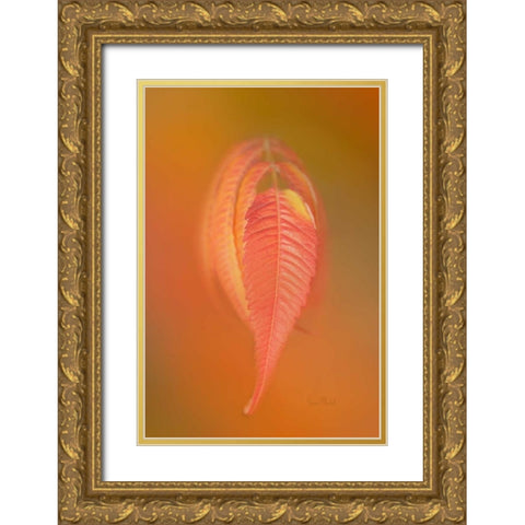 Sumac Leaf Gold Ornate Wood Framed Art Print with Double Matting by Murdock, Ramona