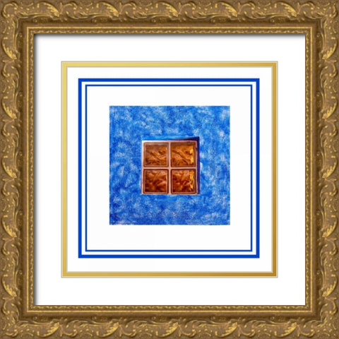 Blue Window Gold Ornate Wood Framed Art Print with Double Matting by Murdock, Ramona