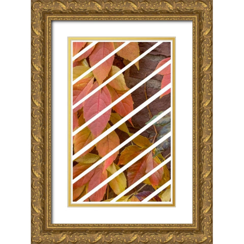 Ivy Leaves Gold Ornate Wood Framed Art Print with Double Matting by Murdock, Ramona