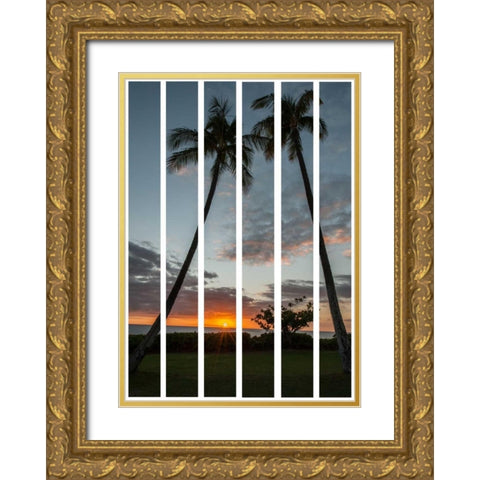 South Pacific Sunset Gold Ornate Wood Framed Art Print with Double Matting by Murdock, Ramona