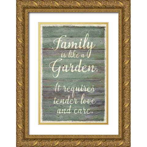 Family Garden Gold Ornate Wood Framed Art Print with Double Matting by Murdock, Ramona