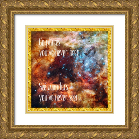 Go Places Gold Ornate Wood Framed Art Print with Double Matting by Murdock, Ramona