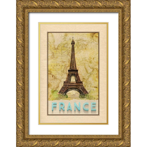 Travel France Gold Ornate Wood Framed Art Print with Double Matting by Murdock, Ramona
