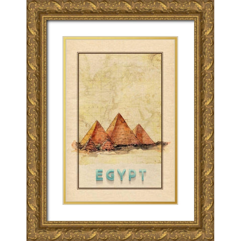 Travel Egypt Gold Ornate Wood Framed Art Print with Double Matting by Murdock, Ramona