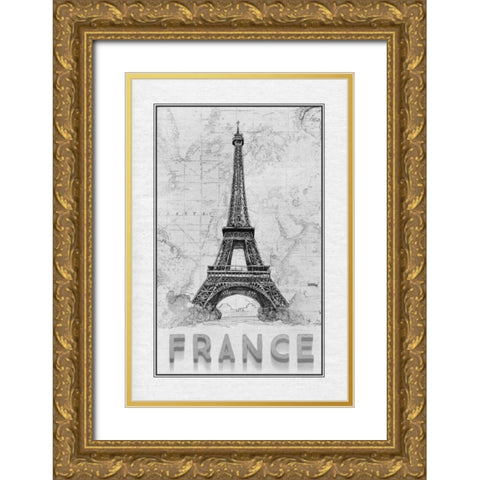 Travel France Gold Ornate Wood Framed Art Print with Double Matting by Murdock, Ramona