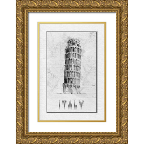 Travel Italy Gold Ornate Wood Framed Art Print with Double Matting by Murdock, Ramona