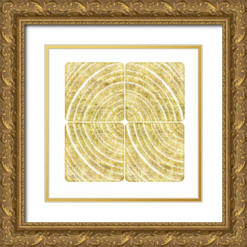 Tree Ring Triptych I Gold Ornate Wood Framed Art Print with Double Matting by Murdock, Ramona