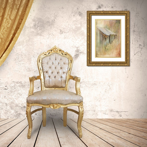 Backyard Shed Gold Ornate Wood Framed Art Print with Double Matting by Murdock, Ramona