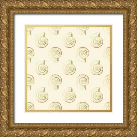 Golden Shell Pattern Gold Ornate Wood Framed Art Print with Double Matting by Murdock, Ramona