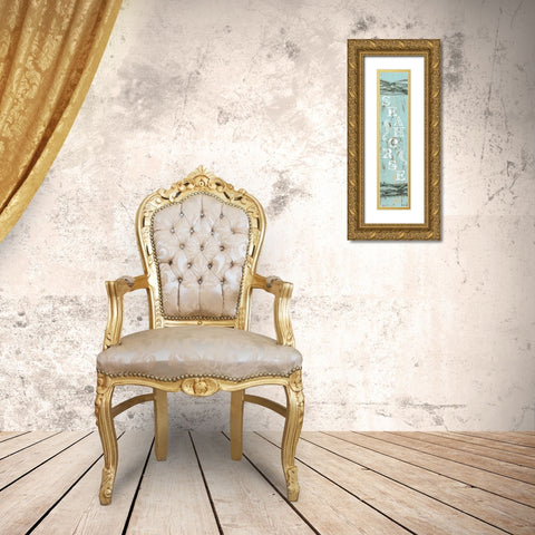 Seahorse Gold Ornate Wood Framed Art Print with Double Matting by Murdock, Ramona