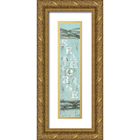 Seahorse Gold Ornate Wood Framed Art Print with Double Matting by Murdock, Ramona