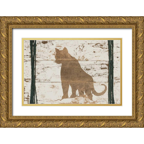 Cougar in Reverse Gold Ornate Wood Framed Art Print with Double Matting by Murdock, Ramona