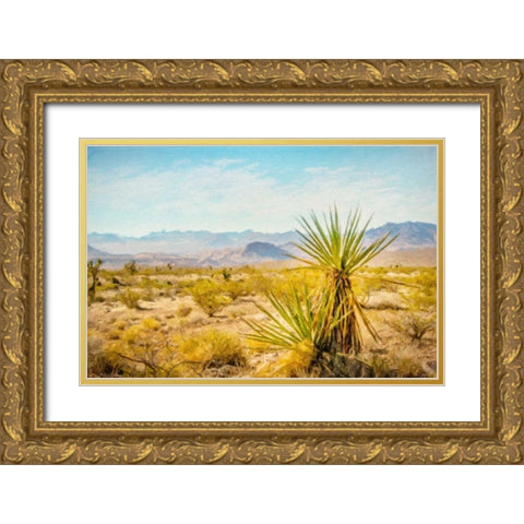 Utah Desert Yucca Gold Ornate Wood Framed Art Print with Double Matting by Murdock, Ramona