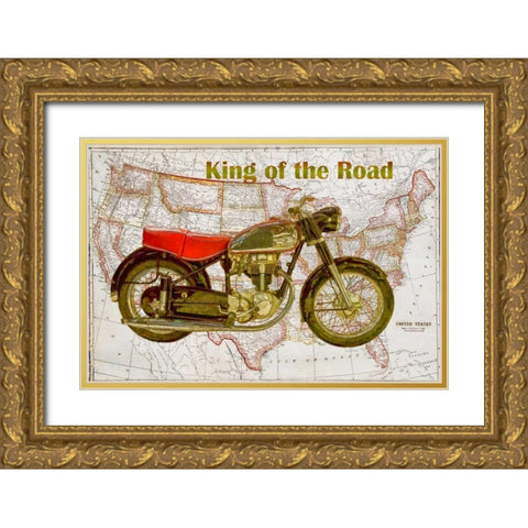 King of the Road Gold Ornate Wood Framed Art Print with Double Matting by Murdock, Ramona