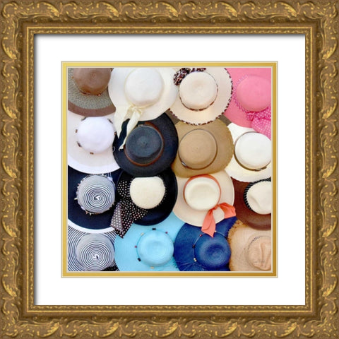 Hats on a Rack Gold Ornate Wood Framed Art Print with Double Matting by Murdock, Ramona