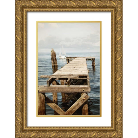 Relaxing II Gold Ornate Wood Framed Art Print with Double Matting by Murdock, Ramona