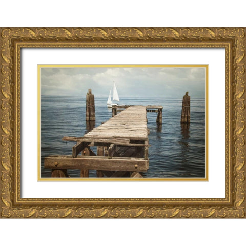Relaxing Gold Ornate Wood Framed Art Print with Double Matting by Murdock, Ramona