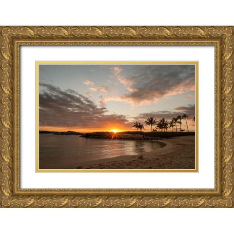 Sunset Cove Gold Ornate Wood Framed Art Print with Double Matting by Murdock, Ramona