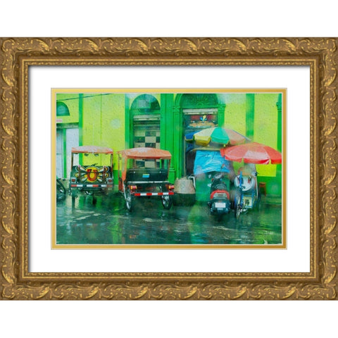 Rainy Day Iquitos Peru Gold Ornate Wood Framed Art Print with Double Matting by Murdock, Ramona
