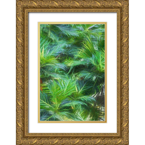 Tropical Leaves I Gold Ornate Wood Framed Art Print with Double Matting by Murdock, Ramona