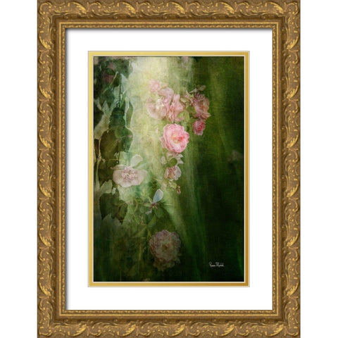 Evening Light on Roses II Gold Ornate Wood Framed Art Print with Double Matting by Murdock, Ramona