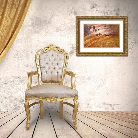 Amber Waves of Grain Gold Ornate Wood Framed Art Print with Double Matting by Murdock, Ramona