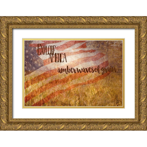 Amber Waves of Grain Gold Ornate Wood Framed Art Print with Double Matting by Murdock, Ramona