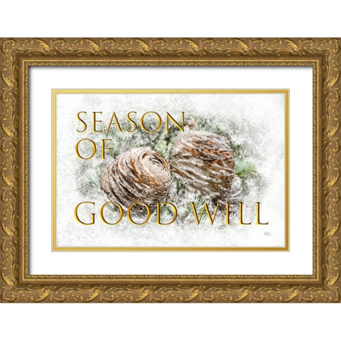 Season of Goodwill Gold Ornate Wood Framed Art Print with Double Matting by Murdock, Ramona