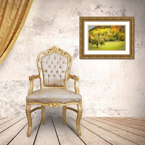 Peaceful Pasture II Gold Ornate Wood Framed Art Print with Double Matting by Murdock, Ramona