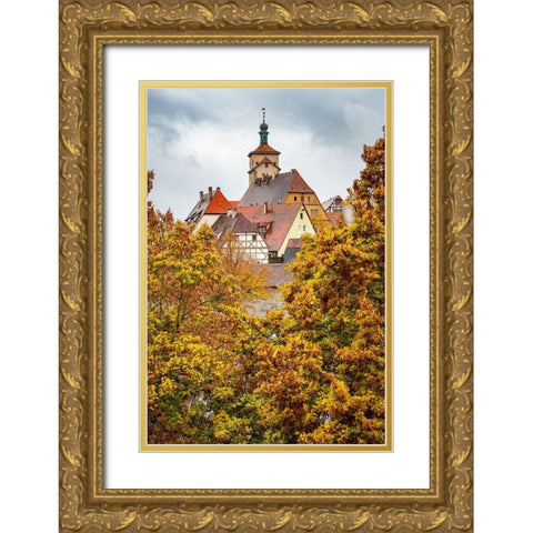 Fall Colors of Rothenburg III Gold Ornate Wood Framed Art Print with Double Matting by Murdock, Ramona