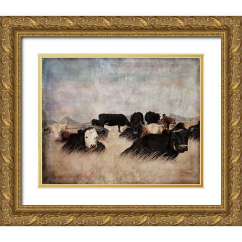 Takin It Easy Gold Ornate Wood Framed Art Print with Double Matting by Murdock, Ramona