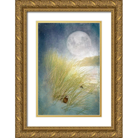 Moonlight Beach Gold Ornate Wood Framed Art Print with Double Matting by Murdock, Ramona