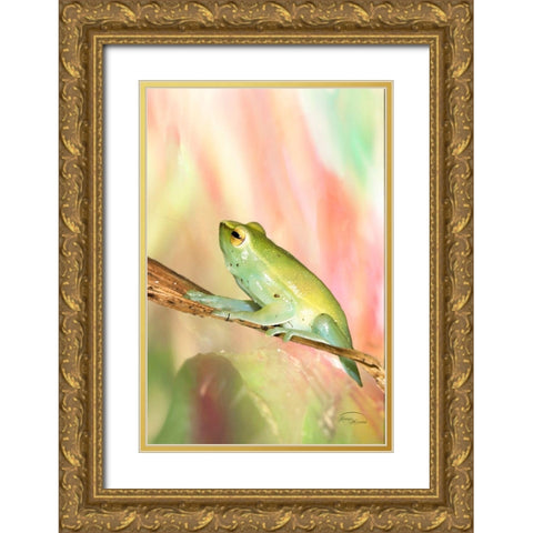 Basking in Light Gold Ornate Wood Framed Art Print with Double Matting by Murdock, Ramona