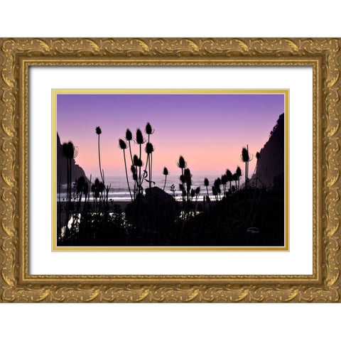 Beach Twilight I Gold Ornate Wood Framed Art Print with Double Matting by Murdock, Ramona