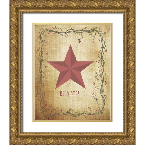 Be a Star Gold Ornate Wood Framed Art Print with Double Matting by Murdock, Ramona