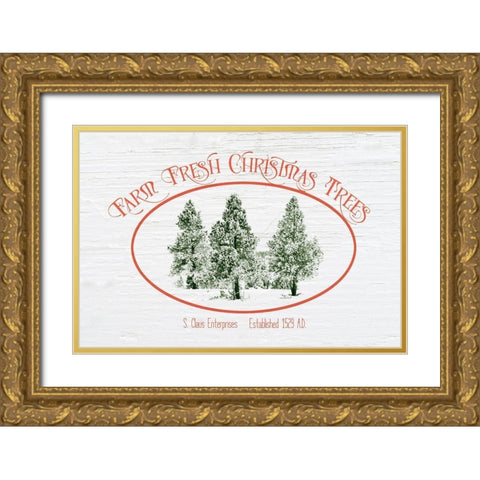 Farm Fresh Trees Gold Ornate Wood Framed Art Print with Double Matting by Murdock, Ramona