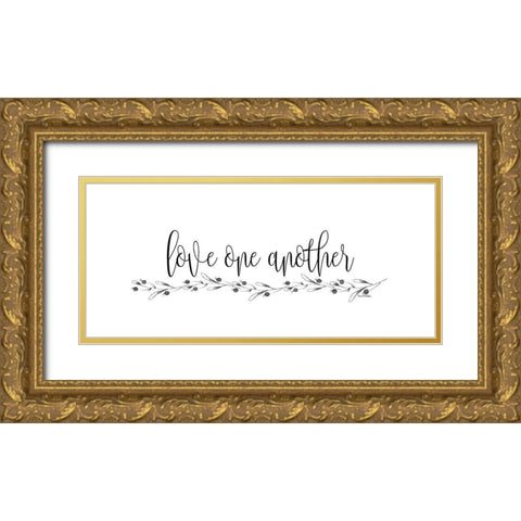 Love One Another Gold Ornate Wood Framed Art Print with Double Matting by Murdock, Ramona