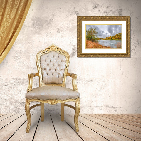 Snake River Autumn I Gold Ornate Wood Framed Art Print with Double Matting by Murdock, Ramona