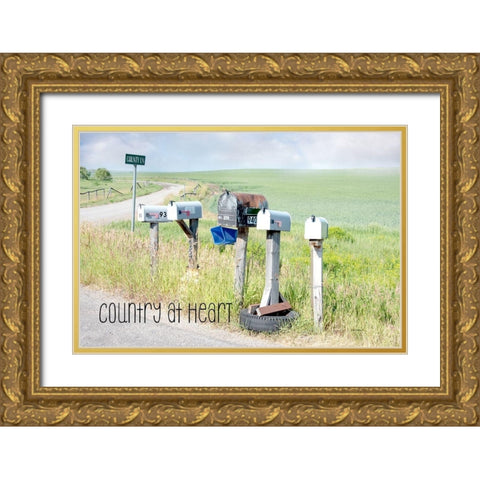 Country at Heart Gold Ornate Wood Framed Art Print with Double Matting by Murdock, Ramona