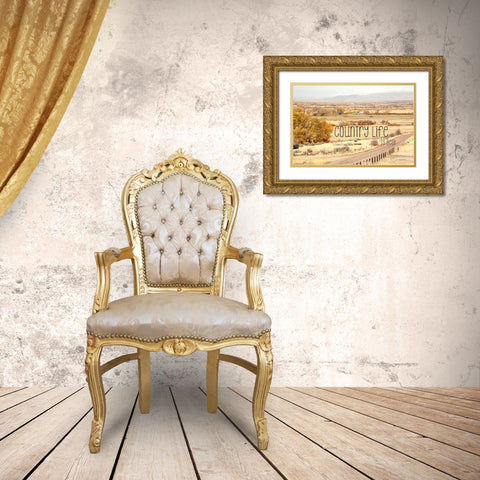 Country Life is Best Gold Ornate Wood Framed Art Print with Double Matting by Murdock, Ramona