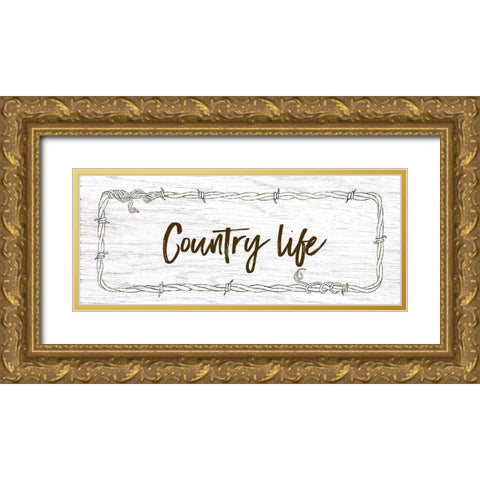 Country Life Gold Ornate Wood Framed Art Print with Double Matting by Murdock, Ramona