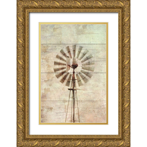Windmill Abstract Gold Ornate Wood Framed Art Print with Double Matting by Murdock, Ramona