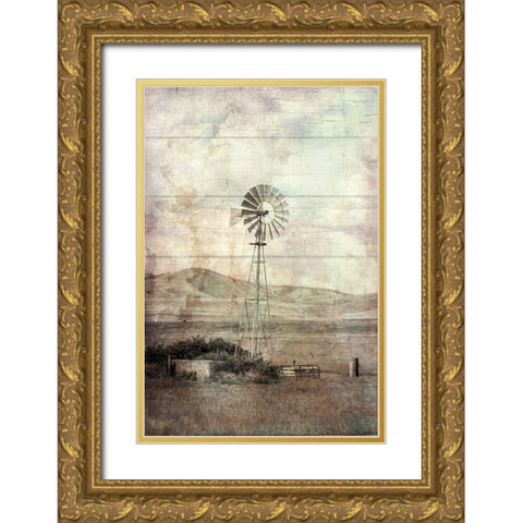 Windmill in Your Mind Gold Ornate Wood Framed Art Print with Double Matting by Murdock, Ramona